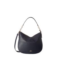 COACH Polished Pebbled Leather Chelsea 32 Hobo in Blue - Lyst