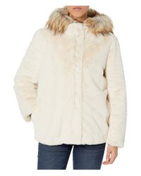 calvin klein faux fur lined coat