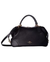 coach polished pebble leather lane satchel