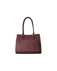 calvin klein on my corner saffiano leather satchel