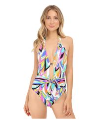 Trina Turk Multicolor St. Tropez Retro Wrap One-piece