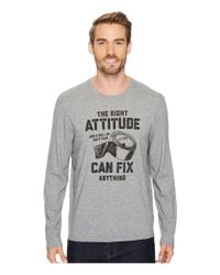 Life Is Good. Gray Attitude Fix Long Sleeve Smooth Tee for men