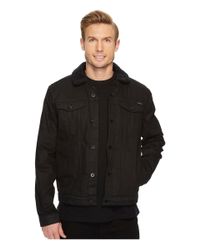 sherpa trucker jacket mens black