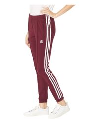 adidas Originals Cotton Clrdo Sst Track Pants (maroon) Women's Casual Pants  in Red - Lyst