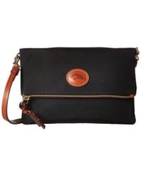 Dooney & Bourke Black Nylon Fold-over Zip Crossbody