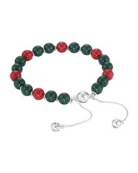 Gucci Multicolor Boule Britt Bracelet W/ Red And Green Wooden Beads