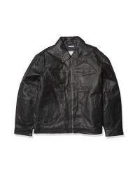 perry ellis open bottom leather jacket