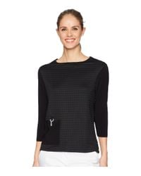 Jamie Sadock Black Textured Long Sleeve Top