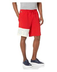 red lacoste shorts