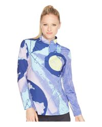 Jamie Sadock Blue Sunsense® Lightweight Eclipse Print 1/4 Zip Long Sleeve Top With 50 Spf