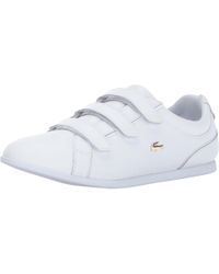 Lacoste Synthetic Women's Rey Strap 1 Leather Sneaker in White - Lyst
