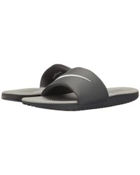 nike slippers gray