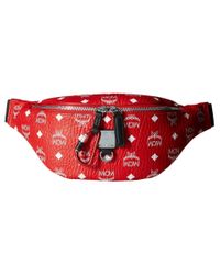 mcm red fanny pack
