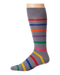 Paul Smith Gray Bright Stripe Sock (grey Multi) Men's Crew Cut Socks Shoes for men