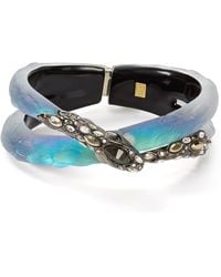 Alexis Bittar Lucite Crystal Lace Coiled Snake Bangle - Blue
