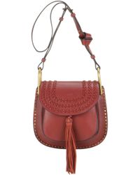 chloe elsie shoulder bag medium - Chlo Hudson Small Leather Shoulder Bag in Red (BURGUNDY) | Lyst