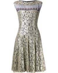 Talbot Runhof Embellished Lace Dress - Lyst