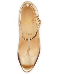 Christian Louboutin Talitha Platform Red Sole Pump - Metallic