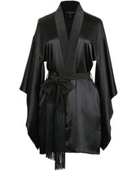 Kiki de Montparnasse 'amour' Silk Kimono Robe - Black