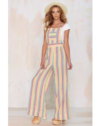 Nasty Gal Vintage Hue Are You Rainbow Overalls - Multicolor
