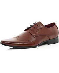 Hugo Boss Celmio Laser Toe Formal Shoes in Brown for Men (Grey) | Lyst