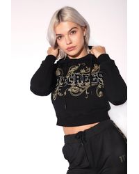 nike archive pink graphic cropped hoodie