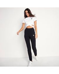 11 Degrees Womens Short Sleeve Taped Cropped T-shirt – White