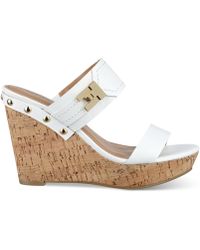 tommy hilfiger white wedge sandals