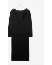 Alexander Wang Silk Chiffon Paneled Wool Dress in Black | Lyst
