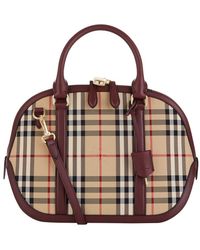 Burberry Small Orchard Horseferry Check Bowling Bag - Brown