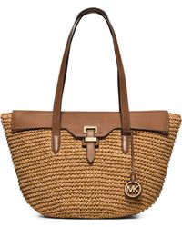 michael kors straw tote bag