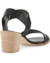 Stuart Weitzman Broadband Leather City Sandal - Black