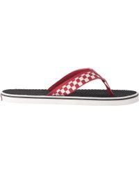 vans sandals red