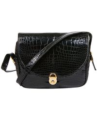 soft stirrup light pink crocodile shoulder bag
