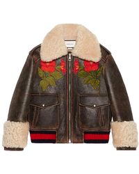 gucci embroidered leather jacket