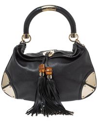 gucci medium padlock leather hobo