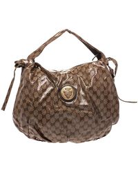 gucci linea large gg supreme canvas hobo bag