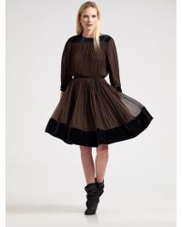 Lyst Women S Sophie Theallet Dresses From 151 Sophie Theallet Velvet Banded Silk Dress Lyst
