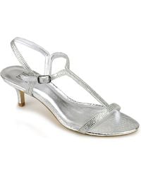 Dolce & Gabbana Silver Rhinestone Detail Satin Wedge Sandals in Silver ...