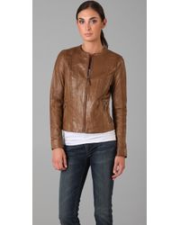 vince tan leather jacket