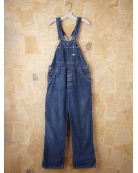 Free People Vintage Lee Denim Overalls - Blue