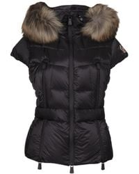 Moncler Epee Fur Trim Gilet - Black