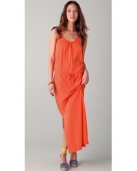 C&C California Slubbed Jersey Maxi Dress - Orange