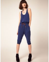 dr denim velvet jumpsuit