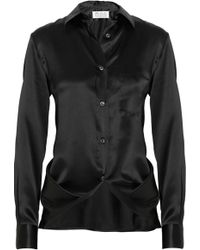 Givenchy Silk Satin Blouse in Black | Lyst