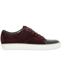 Lanvin Burgundy Patent and Suede Tennis Shoes in Red for Men (burgundy ...