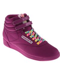 reebok freestyle hi rainbow casual shoes