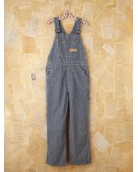 Free People Vintage Big Mac Striped Denim Overalls - Blue