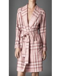 Burberry Check Dressing Gown - Pink
