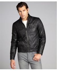 Asos Gstar Jacket Branco Faux Leather Zip Front in Black for Men | Lyst